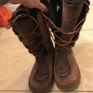 Ugg, lace-up winter boots, Brown